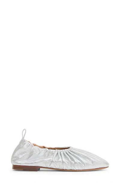 Mansur Gavriel Ruched Ballerina Flats Silver In Multi