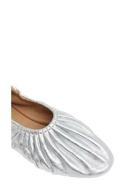 Mansur Gavriel Ruched Ballerina Flats Silver In Multi