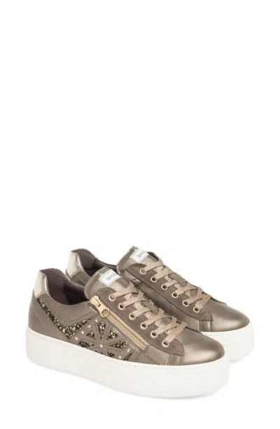 Nerogiardini Sparkle Side Zip Platform Sneaker In Gray