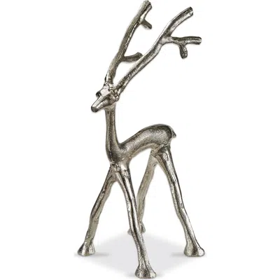 Tag Small Cast Aluminum Reindeer Figurine Silver Holiday Decor In Silver