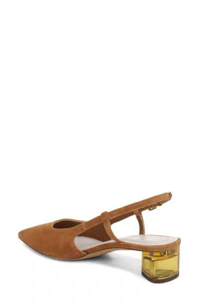 Sarto By Franco Sarto Amelie Slingback Pointed Toe Pump In Brown