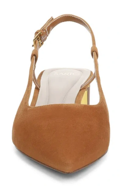 Sarto By Franco Sarto Amelie Slingback Pointed Toe Pump In Brown