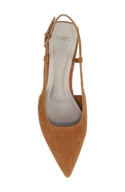 Sarto By Franco Sarto Amelie Slingback Pointed Toe Pump In Brown