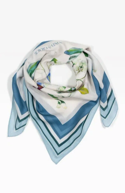 Bond & Grace Awakening Art Scarf In Blue