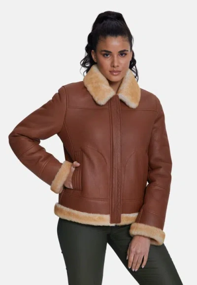 Furniq Uk Clementine Sheepskin Jacket In Red