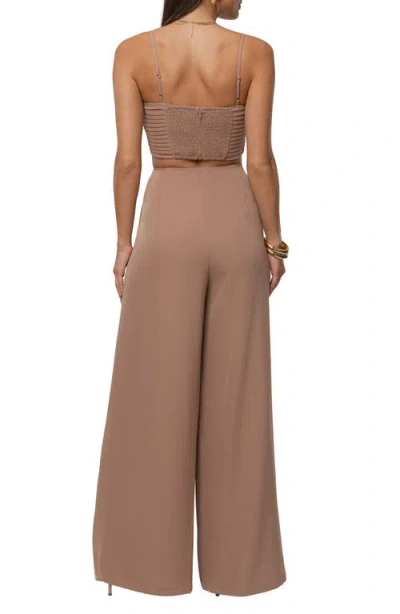 Jluxlabel Serenade Crop Top & Wide Leg Pants In Brown