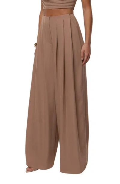 Jluxlabel Serenade Crop Top & Wide Leg Pants In Brown