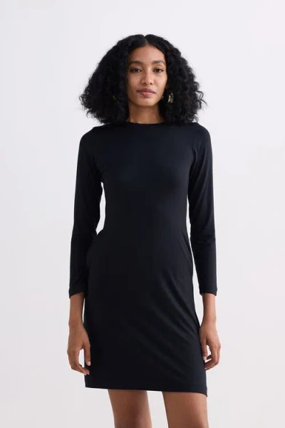 Reistor Long Sleeves Fitted Short Dress In Black