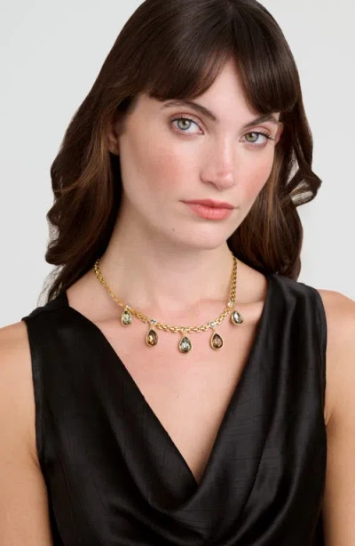 Ted Baker Davina Crystal Drop Necklace In Gold