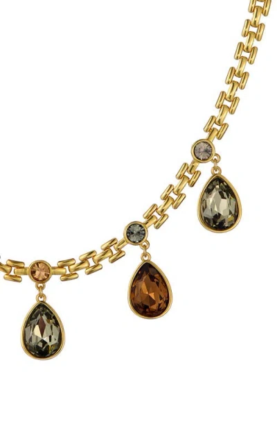 Ted Baker Davina Crystal Drop Necklace In Gold