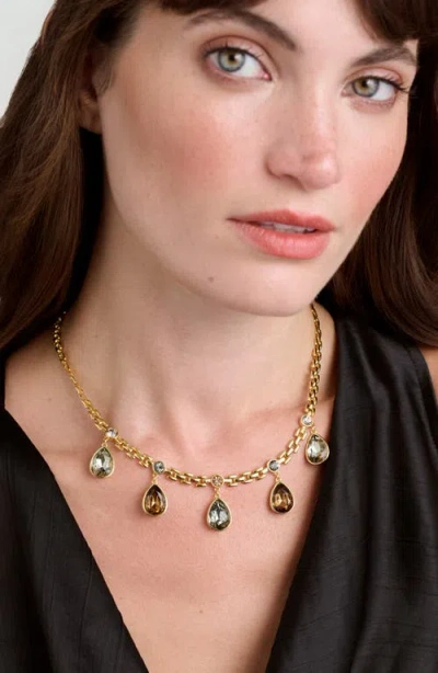 Ted Baker Davina Crystal Drop Necklace In Gold
