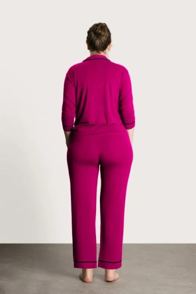 Nom Maternity Heart On My Sleeve Pajama Set In Purple