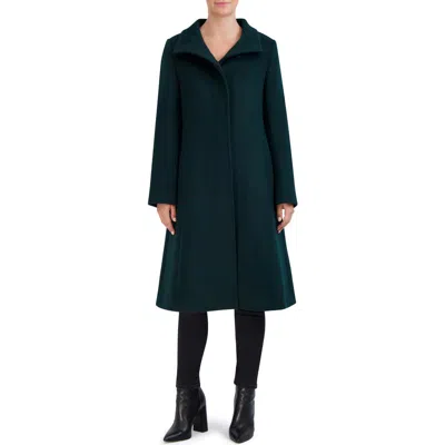 Cole Haan Signature Longline Wool Blend Coat In Green