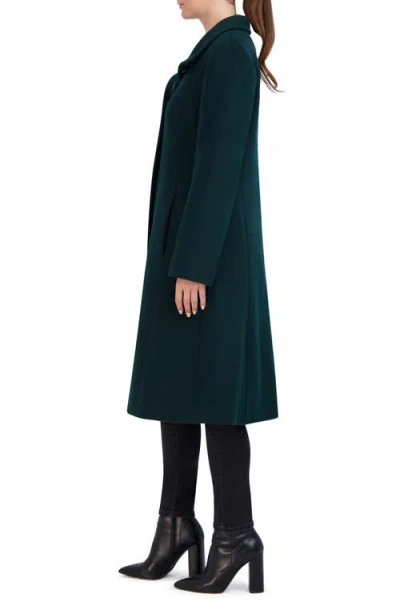 Cole Haan Signature Longline Wool Blend Coat In Green