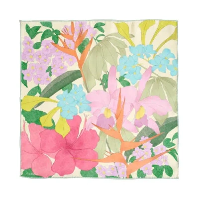 Lost Pattern Nyc "lost Cherries" Silk Pocket Square In Multi