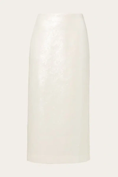 Malina Clarisse Sequin Maxi Skirt In White