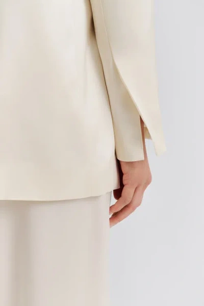 Malina Liv Satin Wrap Blazer In White