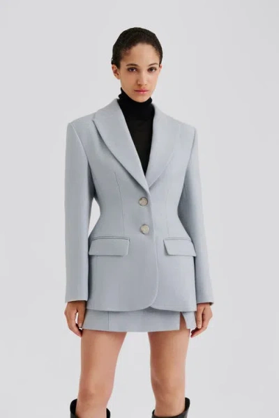 Malina Ella Tailored Peplum Blazer In Blue