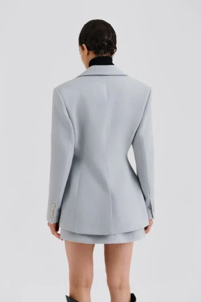 Malina Ella Tailored Peplum Blazer In Blue