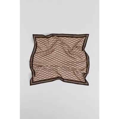 Malina Silk Twill Lightweight Scarf In Brown