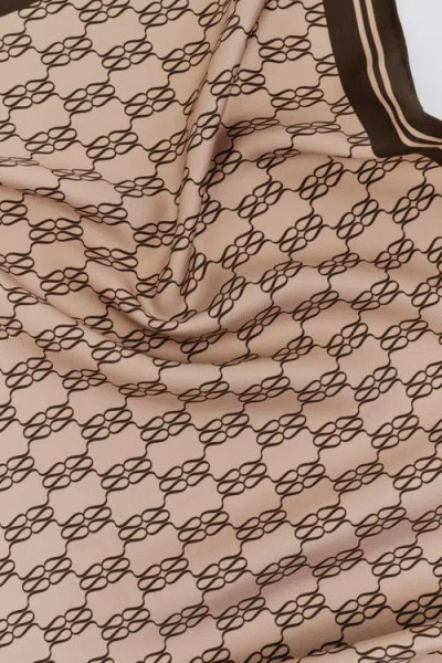 Malina Silk Twill Lightweight Scarf In Brown