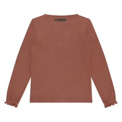 Stains And Stories By Babyface Ribbed Long Sleeve Top In Brown