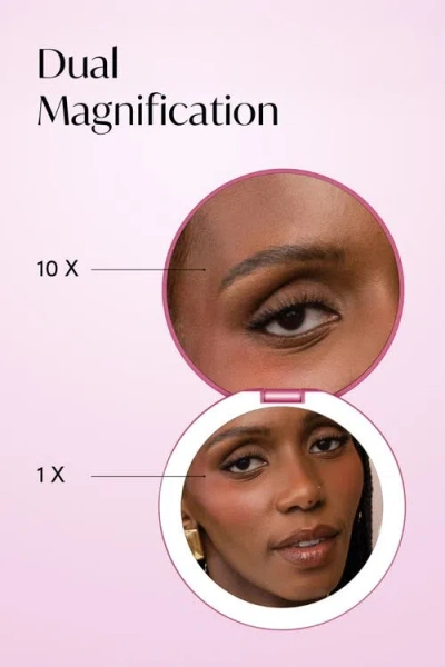 Fancii Taylor Led Compact Mirror In Pink