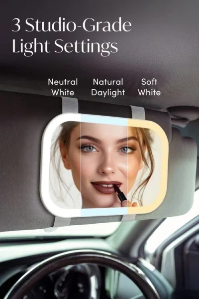 Fancii Juni 2 Lighted Car Visor Mirror In White