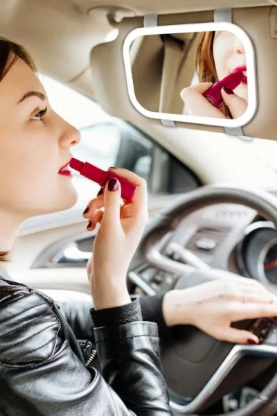 Fancii Juni 2 Lighted Car Visor Mirror In White