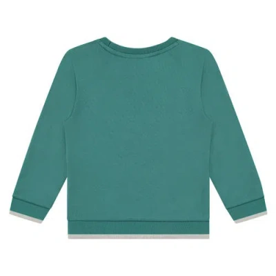 Stains And Stories By Babyface 'headphones Smile' Terry Crewneck Sweatshirt In Green