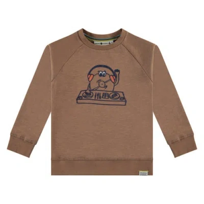 Stains And Stories By Babyface Raised Vinyl Dj Graphic Sweatshirt In Brown