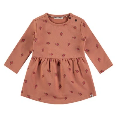 Babyface Allover Leaf Long Sleeve Sweatdress In Brown