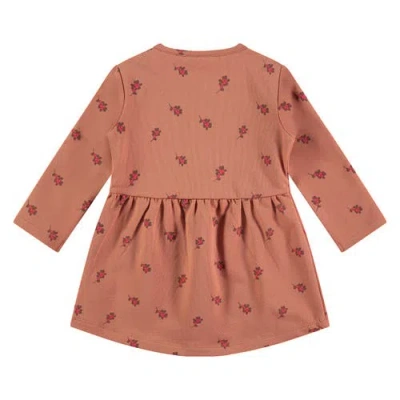 Babyface Allover Leaf Long Sleeve Sweatdress In Brown