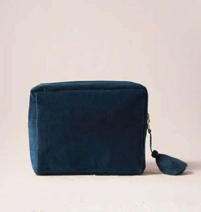 Elizabeth Scarlett Turtle Conservation Velvet Wash Bag In Multi