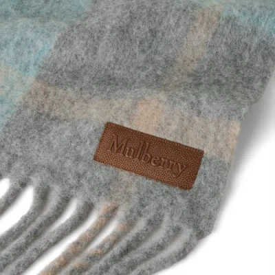 Mulberry Oversized Check Textured Scarf In Brown