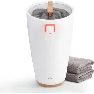 Live Fine Towel Warmer, Large Bucket Style Towel Heater With Led Display, Adjustable Timer, & More! In White
