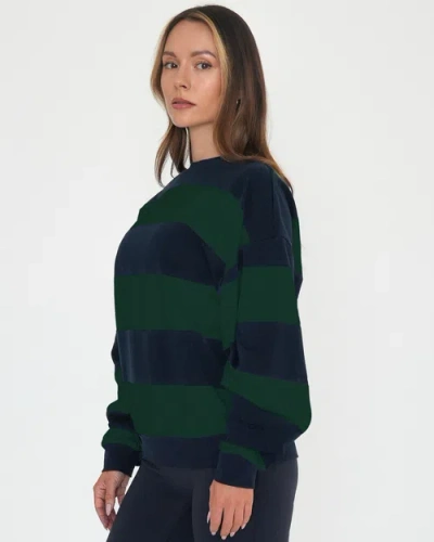 Rebody Active Rugby Stripe Relaxed Sweatshirt In Multi