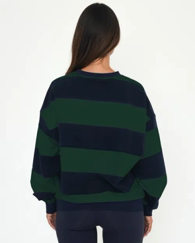 Rebody Active Rugby Stripe Relaxed Sweatshirt In Multi