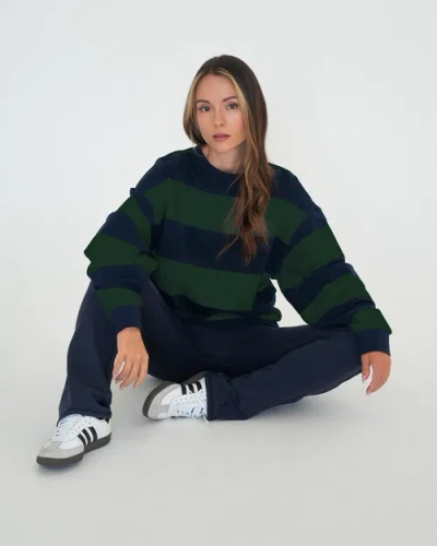 Rebody Active Rugby Stripe Relaxed Sweatshirt In Multi