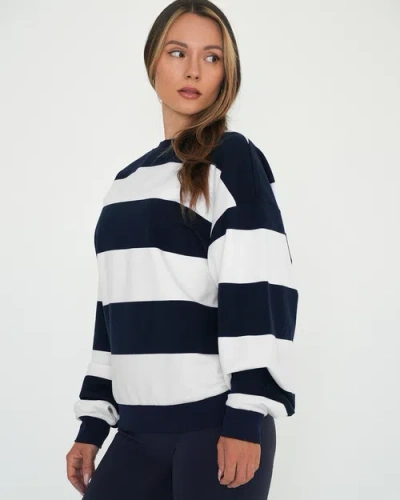 Rebody Active Rugby Stripe Relaxed Sweatshirt In Multi