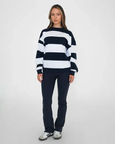 Rebody Active Rugby Stripe Relaxed Sweatshirt In Multi