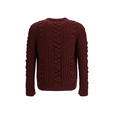 Alexander Mcqueen Bordeaux Fur Cashmere Men's Sweater In Burgundy