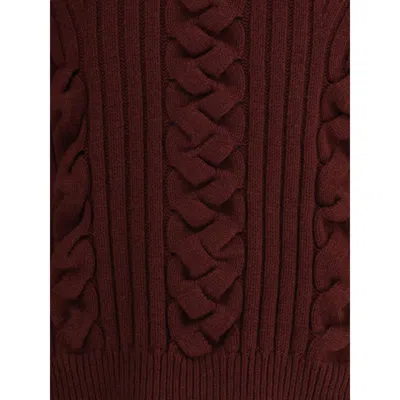 Alexander Mcqueen Bordeaux Fur Cashmere Men's Sweater In Burgundy