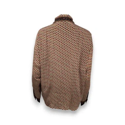 Monzlapur Embossed Botanical Long Sleeve Crepe Shirt In Multi