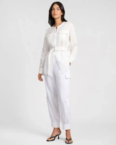 Onia Linen Utility Shirt In White