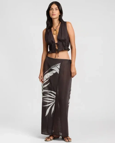 Onia Air Linen Tie Front Top In Brown