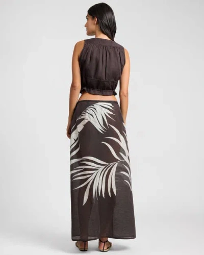 Onia Air Linen Tie Front Top In Brown