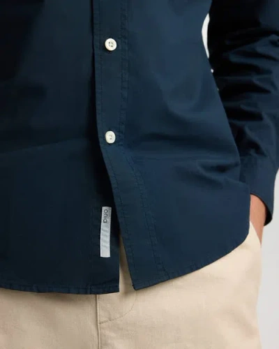 Onia Poplin Long Sleeve Button Down Shirt In Blue