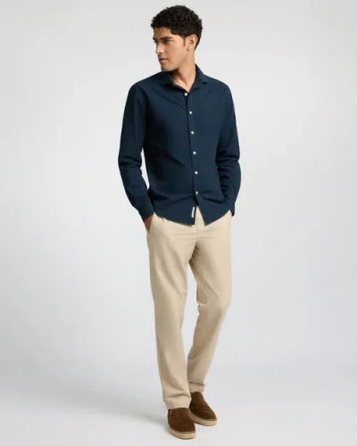 Onia Poplin Long Sleeve Button Down Shirt In Blue