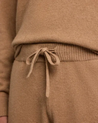 Onia 100% Cashmere Knit Jogger In Brown